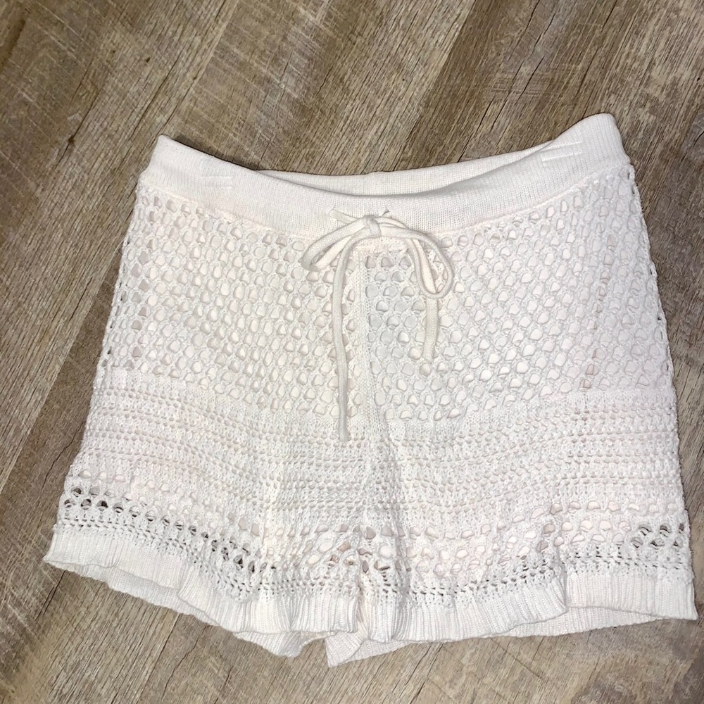Forever 21 crochet-style white shorts